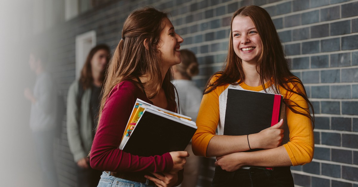 Girl teen students friends