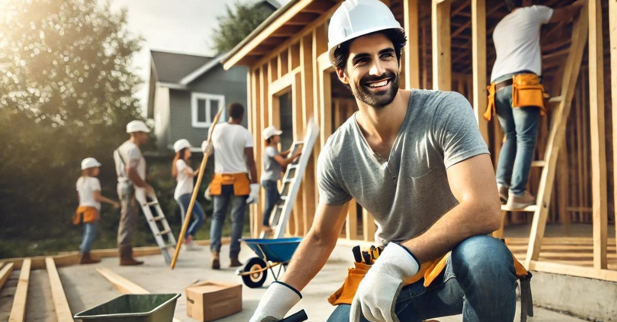 Man Volunteering to Build a Home; what does it cost to follow Christ?